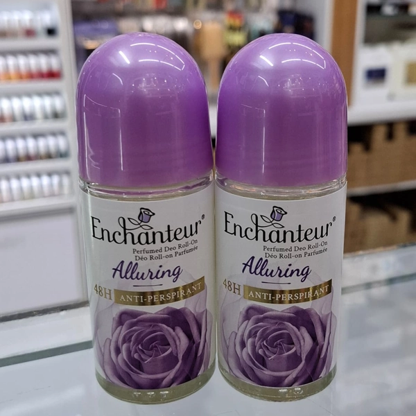 مام رولی انشانتر بنفش ضد تعریق 48 ساعته مدل alluring اصل | Enchanteur Perfumed Deo Roll-on alluring ANTI-PERSPIRANT 48H